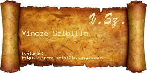 Vincze Szibilla névjegykártya